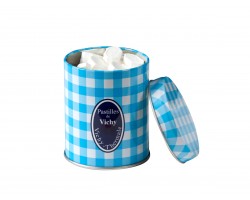 Blue and white squares decorated tin of Vichy Pastilles 280g