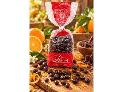 Cubes oranges confites enrobés de chocolats noir 200g Cubes oranges confites enrobés de chocolats noir 200g